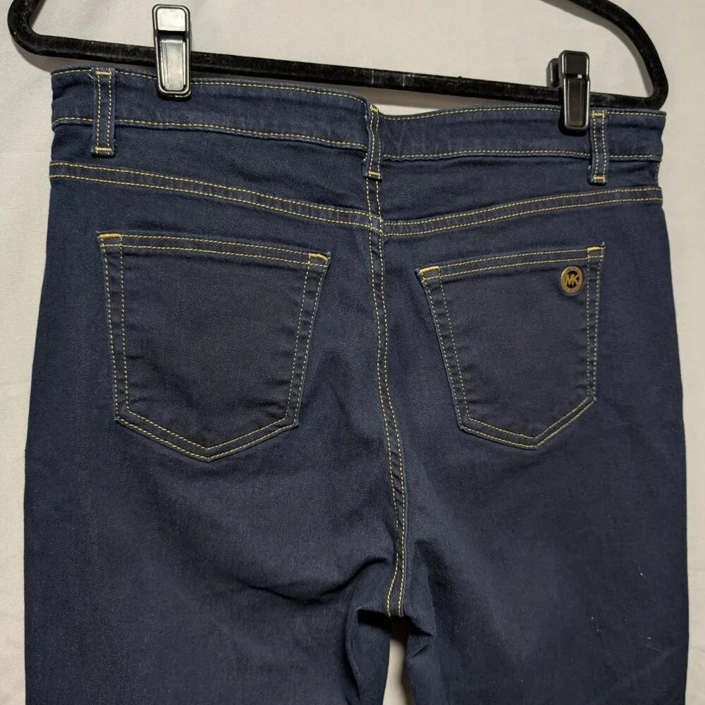 Michael Kors Women's Dark Wash Mid Rise Izzy Skinny Ankle Jeans Size 14‎